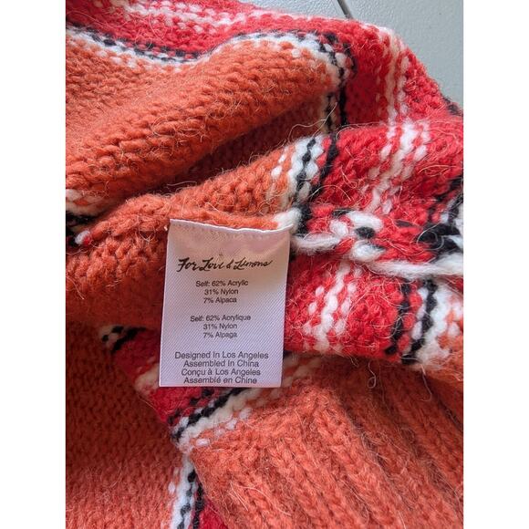 NWT For Love & Lemons Charlie Sweater Dress Sz S Orange Striped Oversize #2A433 - Picture 8 of 8